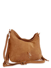 Γυναικεία τσάντα δερμάτινη hobo Suede Ταμπά